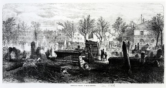 Bunhill Fields, January 1866 from English School