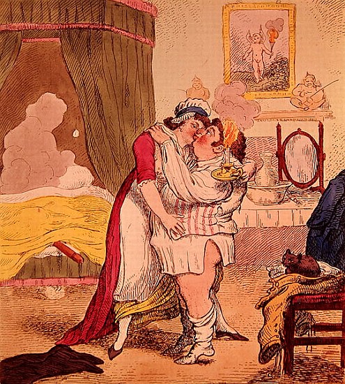 Caricature satirising the relationship of Charles James Fox and Elizabeth Armistead from English School