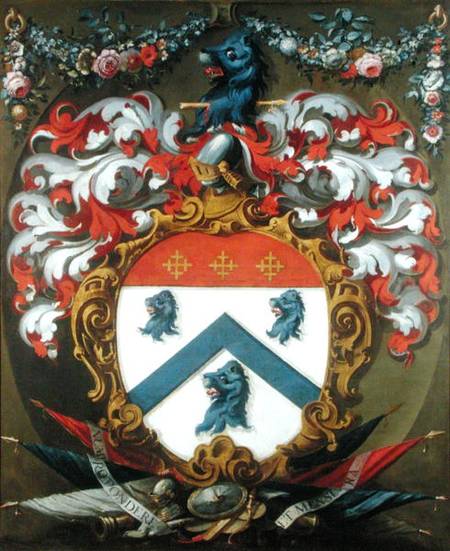 Coat of Arms of Sir Christopher Wren (1632-1723) from English School