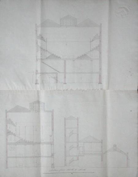 Contract drawing for the Lecture Theatre of the Royal Institution from English School