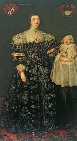 Double Portrait of Mary, Lady Bowes, Aged 24, and her Eldest Son, Thomas from English School