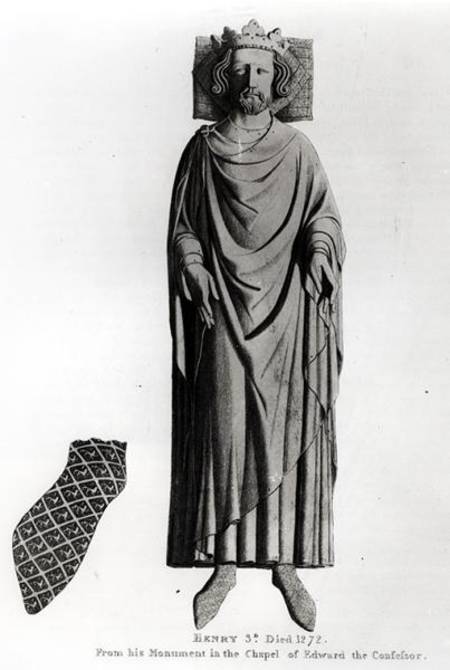 Effigy of King Henry III (1207-72) from his monument in the Chapel of Edward the Confessor from English School