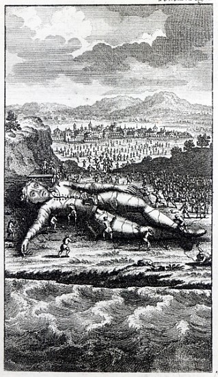Gulliver captured the Lilliputians, illustration from ''Gulliver''s Travels''Jonathan Swift from English School