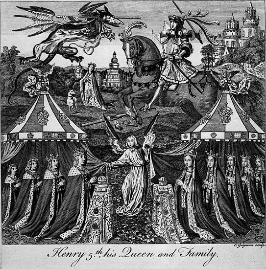 Henry 5th, his Queen and Family; engraved by Charles Grignion (1717-1810) from English School