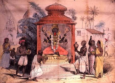 India, Figure and worship of Kali from English School