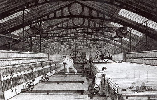 Interior of a Cotton Mill from English School