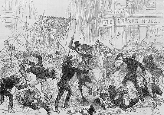 Irish Home Rule Riots in Glasgow, c.1880s from English School
