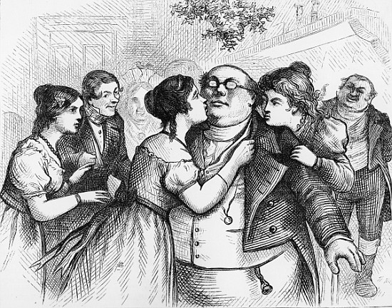 It was a pleasant thing to see Mr. Pickwick in the centre of the group'', illustration from ''The Pi from English School
