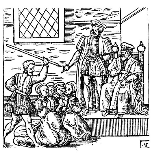 James I (1566-1625) of England and VI of Scotland Examining the North Berwick Witches, from ''Newes  from English School