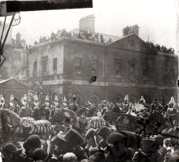 Jubilee Procession in Whitehall, 1887 (b/w photo)  from English School