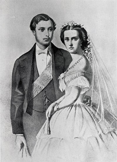King Edward and Queen Alexandra at the time of their marriage from English School