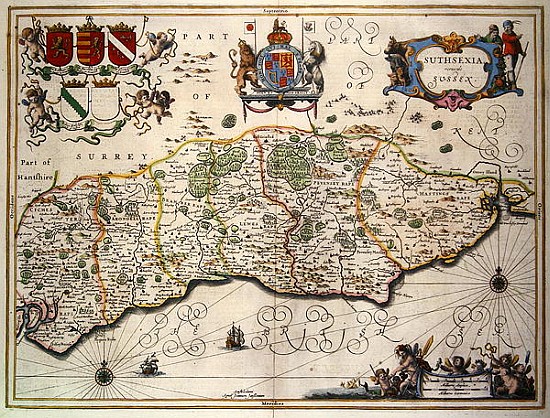 Map of Sussex from English School