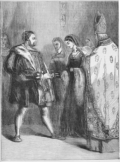 Marriage of Henry VIII and Catherine Parr from English School
