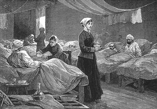 Miss Nightingale in the Barrack Hospital at Scutari, c.1880 from English School