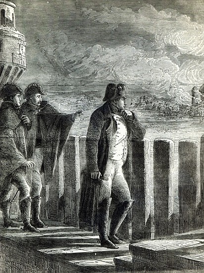 Napoleon watching the Fire of Moscow in 1812 from English School