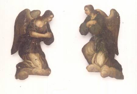A Pair of Angels (panel) from English School