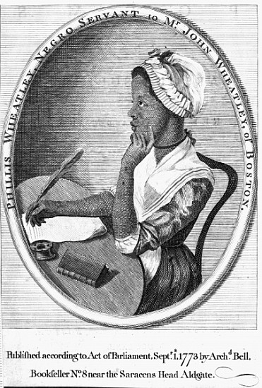 Phillis Wheatley, frontispiece to her ''Poems on various subjects'' from English School