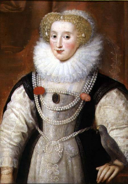 Portrait of an Elizabethan Lady with a Parrot from English School