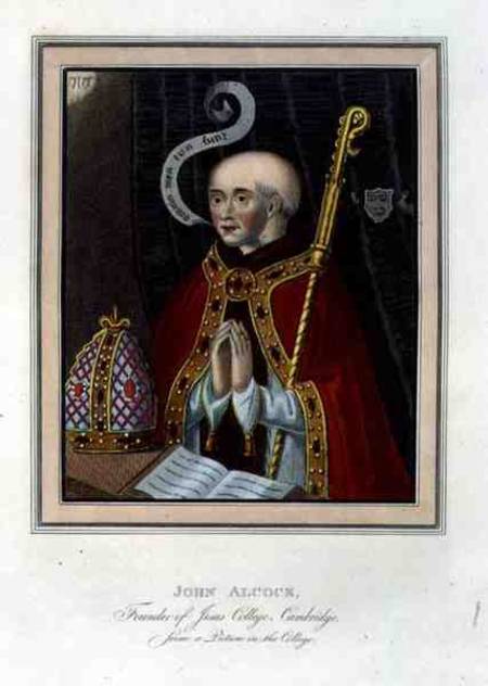 Portrait of John Alcock (c. 1430-1500), Founder of Jesus College, Cambridge, from 'The History of Ca from English School