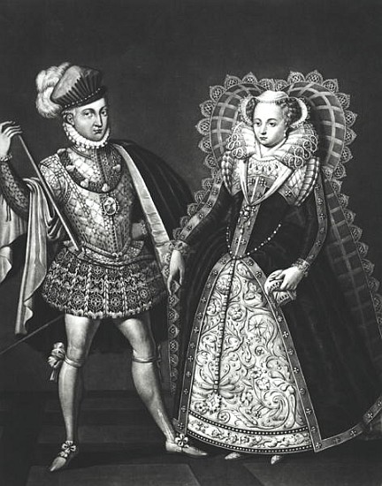 Portrait of Mary Queen of Scots (1542-87) and Henry Stewart, Lord Darnley (1545-67), 29th June 1565 from English School