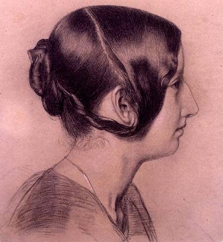 Portrait Profile of a Young Lady from English School