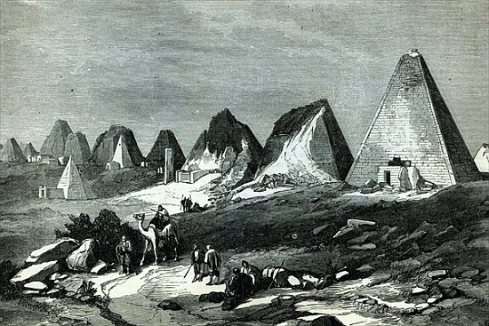 Pyramids of Meroe, on the Nile (General Gordon''s route), from ''The Illustrated London News'', 23rd from English School