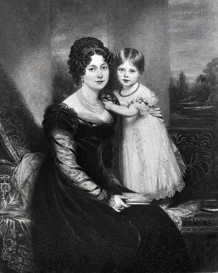 Queen Victoria as an infant with her mother the Duchess of Kent, c.1822 from English School