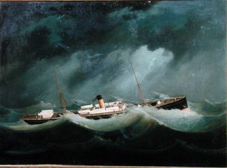 A 'Saville Line' vessel in Rough Weather from English School