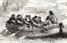 Edgar the Pacific being rowed down the River Dee Eight Tributary Princes, illustration from ''Cassel