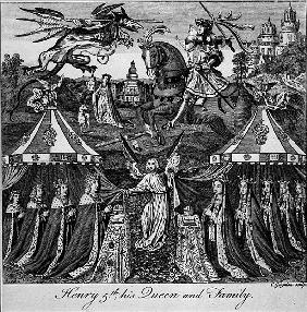 Henry 5th, his Queen and Family; engraved by Charles Grignion (1717-1810)