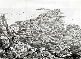Panoramic view of India from the Himalaya Mountains, designed by T. Packer