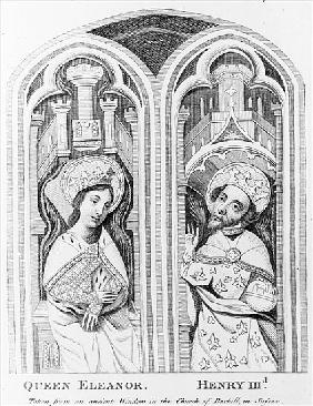 Queen Eleanor and Henry III, taken from an ancient window in the Church of Boxhill, Sussex