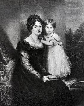 Queen Victoria as an infant with her mother the Duchess of Kent, c.1822