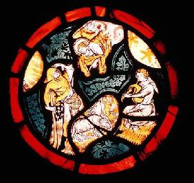 Roundel depicting the Annunciation to the Shepherds