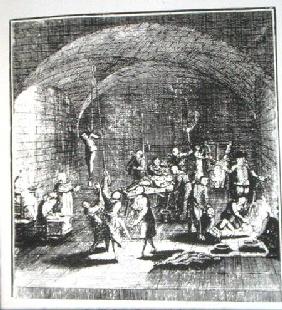 Torture Chamber of the Inquisition, copy of an illustration from 'A Complete History of the Inquisit