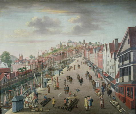 Bristol Docks and Quay, c.1760 (oil on canvas) from English School, (18th century)