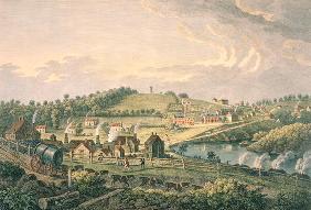 Upper Works at Coalbrookdale, Shropshire engraved by F. Vivares, published in 1758 (coloured engravi