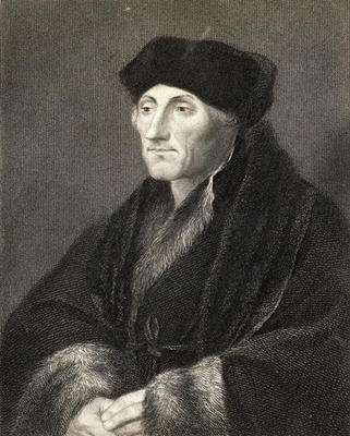 Desiderius Erasmus (1469-1536) from 'Gallery of Portraits', published in 1833 (engraving) from English School, (19th century)