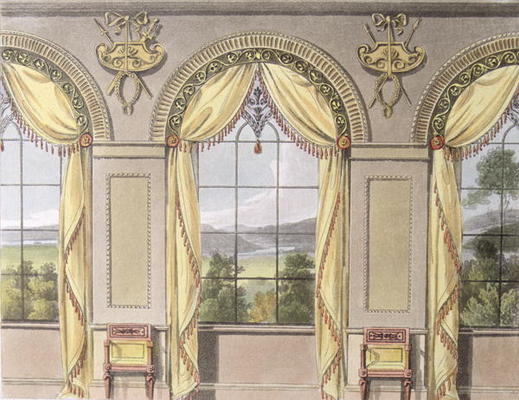 Dining room, plate 88 from Ackermann's Repository of Arts, published 1816 (colour litho) from English School, (19th century)