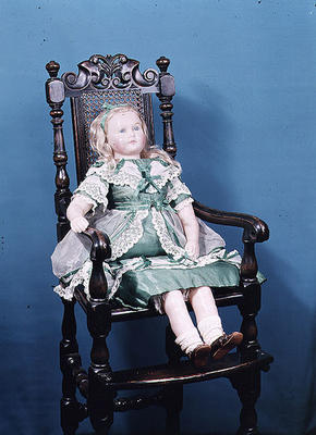 Doll, probably made by Charles Marsh, 1865 (wax) from English School, (19th century)