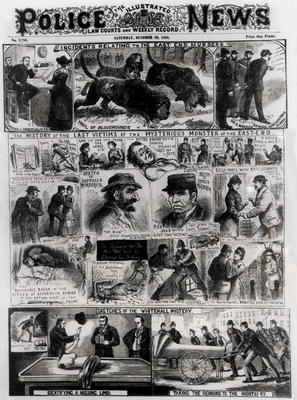 Incidents Relating to the East End Murders, from 'The Illustrated Police News', 20th October 1888 (e from English School, (19th century)