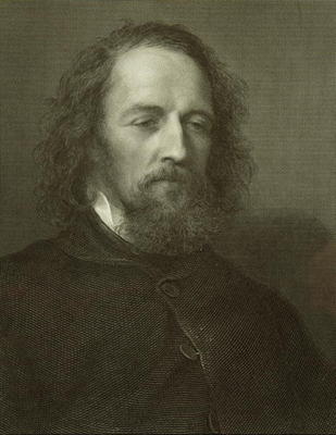 Lord Alfred Tennyson (1809-92) (engraving) from English School, (19th century)