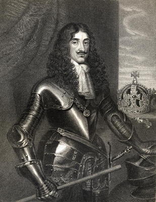 Portrait of King Charles II (1630-85) from 'Lodge's British Portraits', 1823 (engraving) from English School, (19th century)
