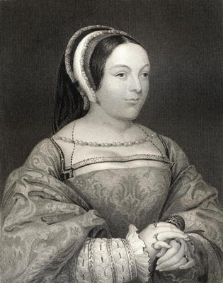 Portrait of Margaret Tudor (1489-1541) Queen of Scotland, from 'Lodge's British Portraits', 1823 (en from English School, (19th century)