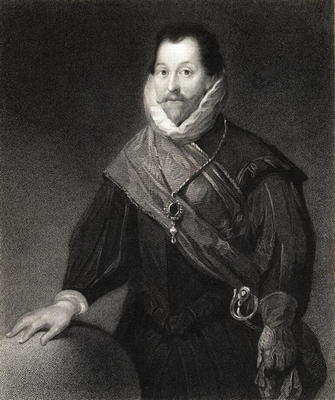 Sir Francis Drake (1540/3-96) from 'The Gallery of Portraits', published 1833 (engraving) from English School, (19th century)