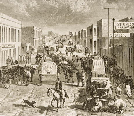 Street in Denver, Colorado, from 'American Pictures', published by The Religious Tract Society, 1876 from English School, (19th century)