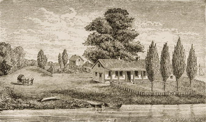 The First House to be Built by Mackinzie, Chicago, from 'American Pictures' published by the Religio from English School, (19th century)