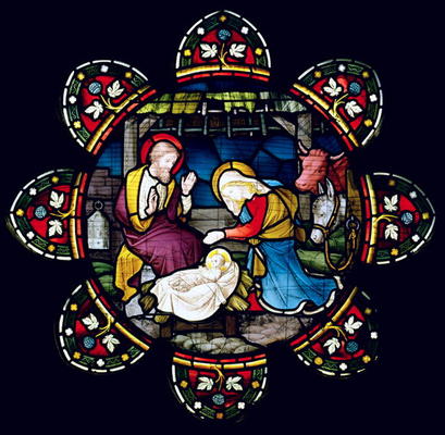 The Nativity (stained glass) from English School, (19th century)