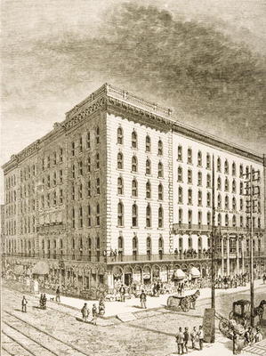 The Sherman Hotel, Chicago, in c.1870, from 'American Pictures' published by the Religious Tract Soc from English School, (19th century)