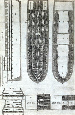The Slave Ship 'Brookes', publ. by James Phillips, London, c.1800 (wood engraving and letterpress) from English School, (19th century)